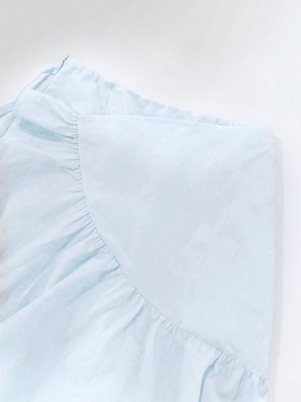 Blue Casual Women's Flared Pleated Long Skirt Tie-Up - Picture 3 of 5